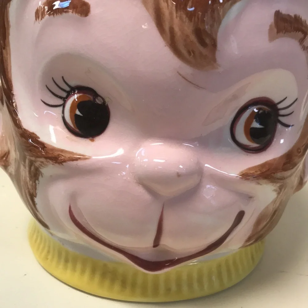 RARE Vintage Monkey with Beret Cookie Jar‎